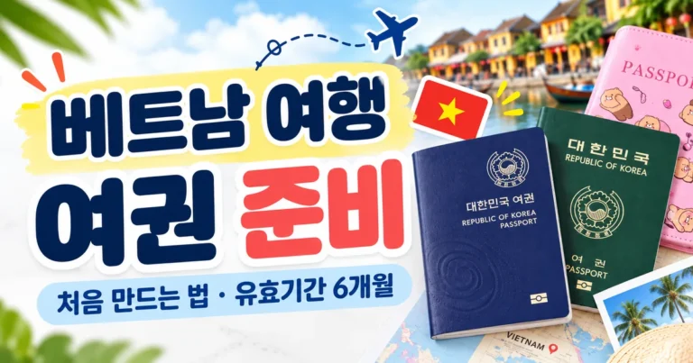 베트남 여행 여권 준비 안내 대표 이미지, 여권 발급과 유효기간 6개월 확인