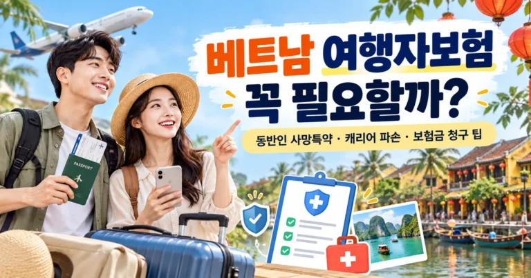 베트남 여행자보험 가입 전 동반인 사망특약과 캐리어 파손 보험금 청구 안내