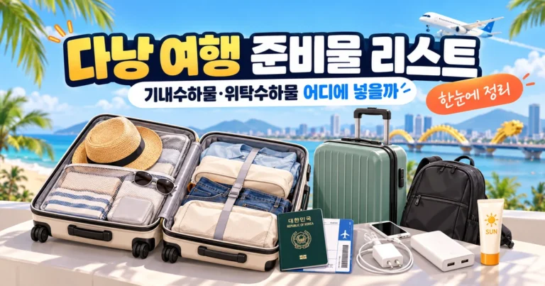 다낭 여행 준비물 기내수하물 위탁수하물 짐싸기 기준 대표 이미지