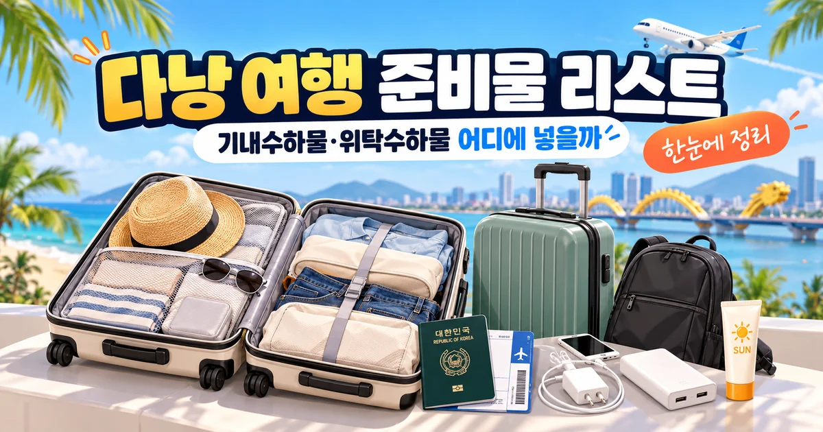다낭 여행 준비물 기내수하물 위탁수하물 짐싸기 기준 대표 이미지