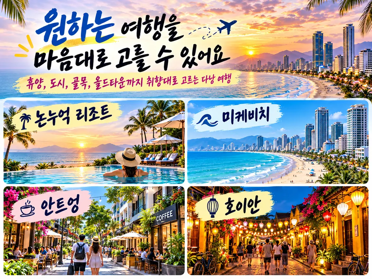 논누억 리조트 미케비치 안트엉 호이안으로 비교한 다낭 여행 스타일